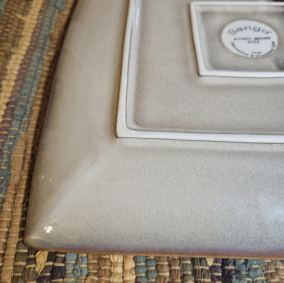 Sango Avanti Brown 4722 Dinner Plates Square 11" Set of 2 Glazed Stoneware - Picture 8 of 8